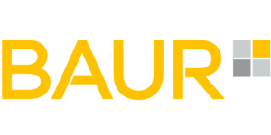 Baur-Logo auf grünem Hintergrund repräsentiert die Baur Versand GmbH & Co. KG.